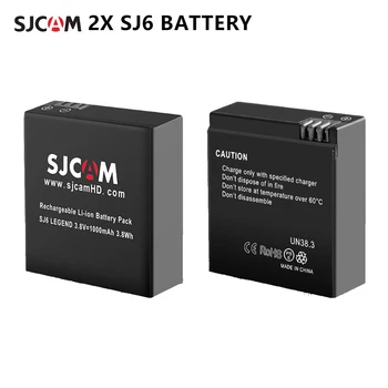 2VNT SJ6 Baterija 3.8 V, 1000mAh 3.8 Wh Li-ion Baterija SJCAM SJ6 LEGENDA Veiksmo Kameros