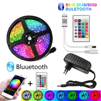 AIRSIX Bluetooth LED Juosta RGB Led Lemputė SMD 5050 DC12V Vandeniui Šviesos 5m 10m diodų Lankstus su Bluetooth nuotolinio RGB Juostos