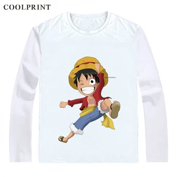 COOLPRINT VIENAS GABALAS Marškinėliai ilgomis Rankovėmis Marškinėliai Anime, Manga Wan Pisu Straw Hat Piratai Monkey D. Luffy Šiaudų Skrybėlę Luffy T-Shirts