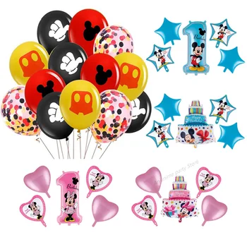 Disney Mickey Mouse Balionus, Gimtadienio Minnie Mouse Dekoracijos Vaikams Su Gimtadieniu Aliuminio Folija Laišką Baliono Rinkinys