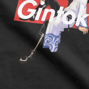 Populiarus Anime Marškinėlius Naujovė Vyrų T-Shirt Gintama Gintoki Sakata Medvilnės Marškinėliai Apvalios Apykaklės Viršūnes Atspausdintas Trumpas Rankovės Marškinėliai