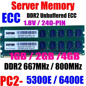Server RAM 2GB DDR2 667MHz PC2 5300 ECC UDIMM 2GB 2Rx8 PC2-6400E DDR2 800 PC2 6400 Unbuffered 4GB Atminties