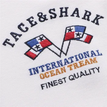 TACE&SHARK Prekės ženklo Striukė Rudens Vyrų Mados Atsitiktinis Mens Verslo Ryklys Siuvinėjimo Striukė Bombonešis Striukė Vyrams Užtrauktukas Kratinys, Paltai