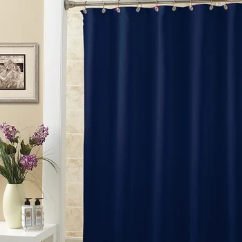 Tamsiai mėlyna terylene audinys atsparus vandeniui vonios kambarys dušo užuolaidos vientisos spalvos