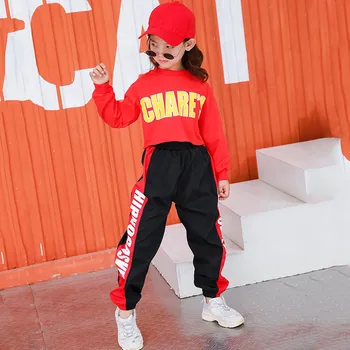 Vaikiški drabužiai mergaitėms Nustatyti 2019 8 iki 12 Metų hip-hop šokio kostiumai vaikams džiazo cheerleader kostiumai vaikams tracksuit girl 140 130