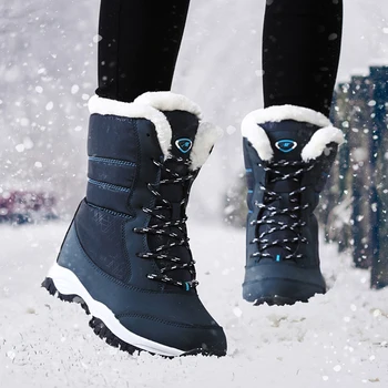 Žiemos Batai Moteris Batai Platformos Storas Kailis Sniego Batai Moterims, Žiemos 2019 Šilti Žieminiai Batai Moterų Plius Dydis Chaussures Femme