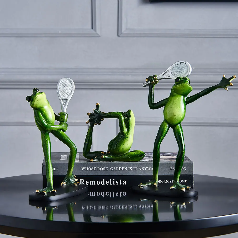 Šiuolaikinės Žalia Varlė Modelis Miniatiūrinių Sodo Statulėlės, Namų Dekoravimo Reikmenys Kambarį Jogos Sporto Gyvūnų Stalo Apdailos