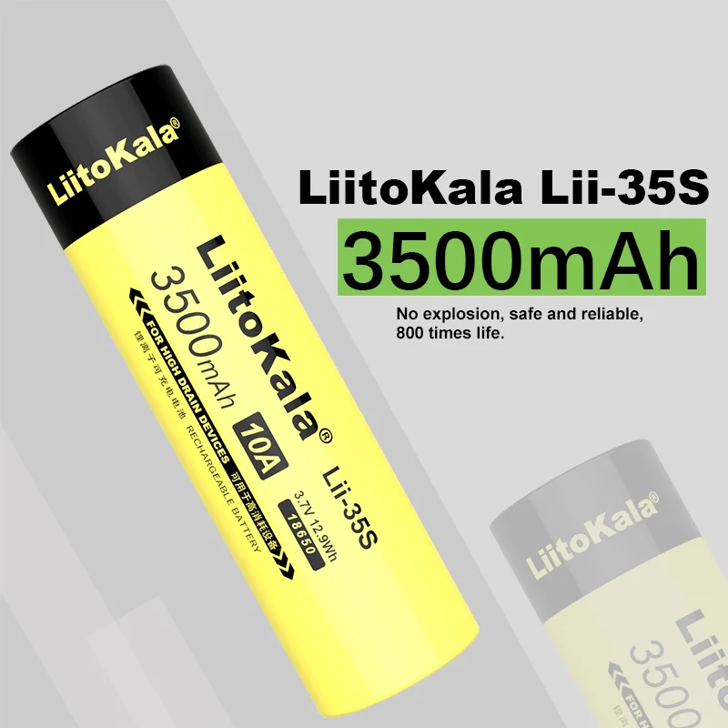 LiitoKala 18650 Baterija Lii-35S 3.7 V, Li-ion 3500mAh 10A išlydžio Galios baterija didelės drenažo įrenginiai