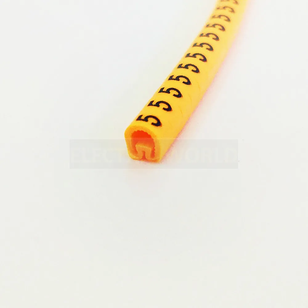 Kabelio žymeklis etiketės, EB-0 5000pcs Wire Marker Skaičius nuo 0 iki 9, Kabeliui, Dydis 1.5 sqmm sumaišykite Spalvos PVC kabelių žymekliai izoliacija žymeklis