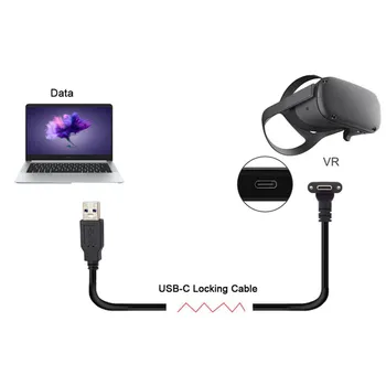 1/3/5/8M USB Tipo C 3A Greito Įkrovimo Kabelis Oculus Quest Nuorodą VR Ausines Garo VR Quest Tipo C-3.1 USB Duomenų Kabelis Linija