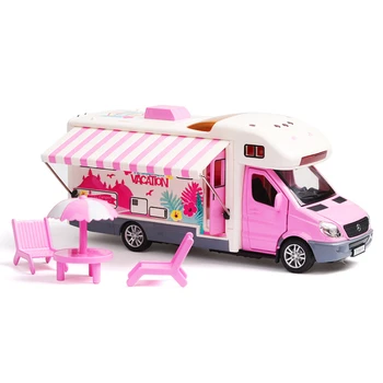 1:36 vaikams animacinių filmų žaislas automobilis RV modelis imitavimo modelio automobilių garso ir šviesos traukti automobilį vacation camper žaislas automobilis dovana