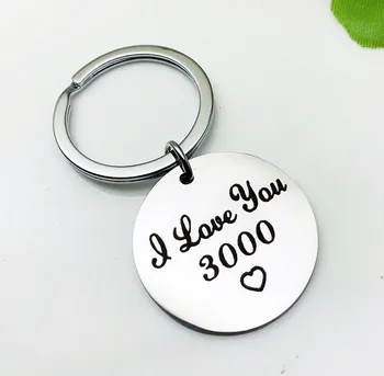 100vnt/daug aš tave myliu trijų tūkstančių kartų paketų prižiūrėtojų raktinę nerūdijančio plieno meilužis keychain