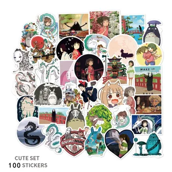 100vnt Manga Hayao Miyazaki Klasikinis Anime Filmą Lipdukai Žaislai Vaikams Mobilųjį Telefoną, Nešiojamąjį kompiuterį Bagažo Riedlentė, Meno, Lipdukai, Decal