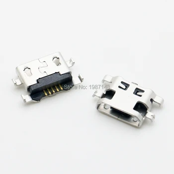 100vnt Micro USB Jungtis 5Pin atvirkštinio sunkiųjų plokštė 1.2 mm Plokščio Nagų Moteris, 
