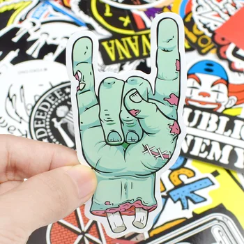 100VNT Retro Roko Muzikos Lipdukai Grafiti Cool Punk Vandeniui Lipdukas 
