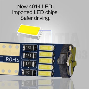 100x Automobilių šviesos diodai (Led Šviesos 168 194, T10 W5W 15 LED 4014 Patvirtinimo Lempos Interjero žibintai Šoniniai Žibintai Licenciją Plokštelės Šviesos