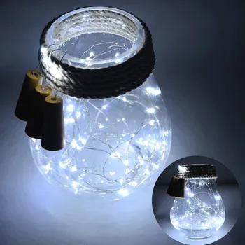 10vnt/20pcs vyno butelio kamštis šviesos eilutę 2m su akumuliatoriaus LED Kalėdinė dekoracija žibintų varinės vielos šalis dekoro lempos