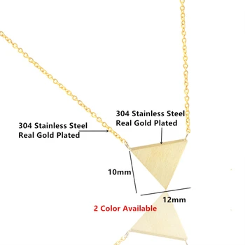 10vnt/daug Aukso Spalvos Triforce Trikampis Karoliai Pakabukas Apykaklės Mujer Nerūdijančio Plieno Grandinės Karoliai Moterims, Šaliai, Papuošalai