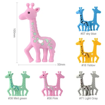 10vnt Mielas Žirafa Kūdikių Teether Silikono Kūdikiui Kramtyti Žaislus Juokinga Karoliai Žindukas Pakabučiai yra Maisto Klasės, Kūdikių Silikono Teethers
