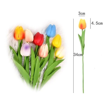 10vnt Tulpių Dirbtinių Gėlių PU Nekilnojamojo Touch Puokštė Netikrą Gėlės, Vestuvių Dekoravimas Pavasarį Grupė 