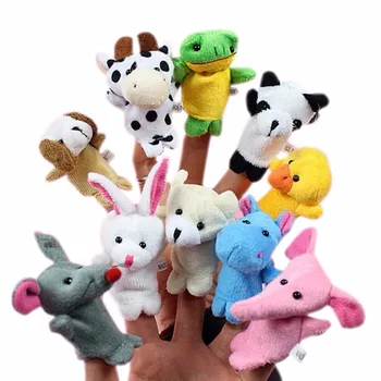 10x Animacinių filmų Biologinių Gyvūnų Piršto Lėlių Pliušiniai Žaislai Vaiką Kūdikio Naudai Lėlės