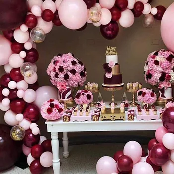 118pcs Hot Pink Balionų Girliandą Arch Rinkinys Konfeti Ballon Vestuvių, Gimtadienio Fone Balionų Dekoras Globos Vaikams, Kūdikių Dušas