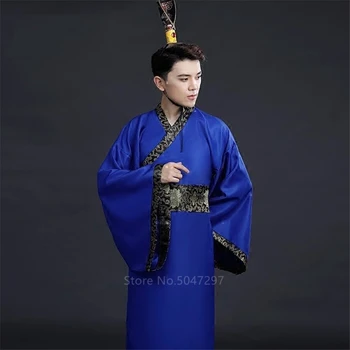12Color Kinų Stiliaus Drabužiai Suaugusių Vyrų Hanfu Tradicinis Naujųjų Metų Azijos Suknelė Senovės Derliaus Dinastijos Drabužius Ilgai Rūbeliai
