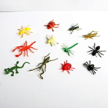 12pcs Asorti Modeliavimas Gyvūnų modelius, statulėlės Vabzdžių Biedronka Mantes Dragonfly Modelis Figūrėlė, Vaikams, Mokslo & Gamtos Žaislai