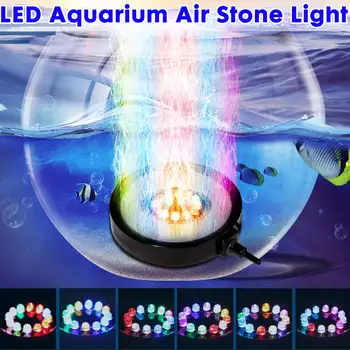 12V Povandeninis RGB Led Lemputė 12 Led Spalva Keičiasi lempos Akvariumas Papuošti Apšvietimo Žuvų Bakas Oro Burbulas Akmens Šviesos ES/JAV Plug