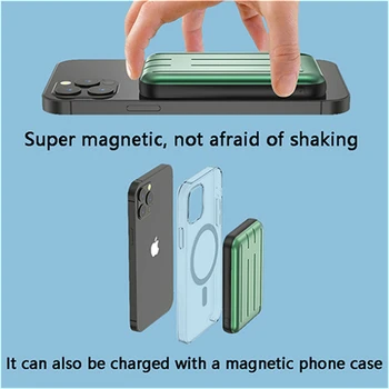 15W Magnetinis Įkroviklis Wireless Power Bank Įkrovimo lobis Magsafe iphone12 mini 12pro Max Ultra plonas Magnetas Padėti Baterija