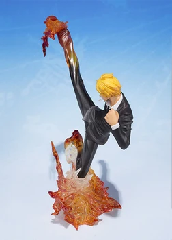 16cm Vienas Gabalas Veiksmų Skaičiai Sanji Ugnies Koja Diable Jambe Mūšis Modelį PVC Žaislai Sanji Japonijos Anime Kolekcija Modelio, su dėžute