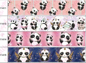 16mm-75mm Animacinių filmų Masto Panda Undinė Spausdinti Grosgrain/Priešas Juostelės Senovinių Gyvūnų 