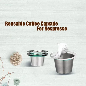 18PCS Nerūdijančio Plieno Nespresso Kavos Ankštimis Daugkartiniai Nesspreso Capsulas Daugkartinio naudojimo Kavos Filtras Taurės Naujas 