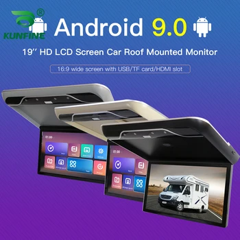 19 colių Ekranas, skaitmeninis ekranas Android 9.0 Automobilinis Stogo Monitorius LCD Apversti Žemyn Ekrane, Orinės Multimedia Vaizdo Lubų, Stogo mount