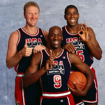 1992 m. JAV Svajonių Komandą, Michaelas Jordanas ir Larry Bird, Magic sūnus Klasikinis krepšinio Plakato Audinio, šilko Spausdinti SIENOS MENAS