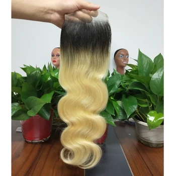 1B 613 Ryšulius su Nėrinių Uždarymo Brazilijos Kūno Banga Remy Žmogaus Plaukų Pynimas Rosa 3 Ryšulius Ombre Šviesūs Plaukai Ryšulius su Uždarymo