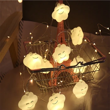 1pc 1,5 m LED Šviesos Eilutę Debesis Formuoti Šalies Vaikų Kambario Dekoracija Šiltai Balta Spalvotų Vaikų Kambario Mielas Žibintai, Papuošimai