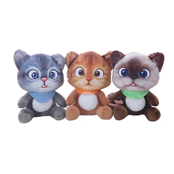 1pc 20cm Mini Mielas Pliušinis Kačių Žaislai, Minkšti Pliušiniai Gyvūnai Animaciją Kačių Lėlės 3D Atspausdintas Modeliavimas Gyvūnų Lėlės Vaikams, Žaislai Mergaitėms Dovanų