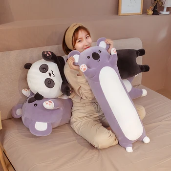 1pc 70-130CM Mielas Panda, Koala Pliušiniai Žaislai kawaii Įdaryti Minkštas Ilgą Pagalvę Lėlės Kūdikio, Mergaitės Miego Pagalvėlė Gimtadienio Dovana