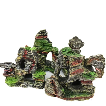 1pc Kūrybos Dervos Rockery Akvariumas Ornamentu Modeliavimas Kalnų Oloje Žuvų Bakas Kraštovaizdžio Puošmena