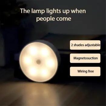 1pc LED Judesio Jutiklis Nakties Šviesos USB Įkrovimo Miegamojo Sienos Lempa, Laiptų, Koridorių, Protingas Kūno Šviesos Jutiklis Lempos Magnetiniai