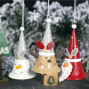 1PCS Geležies Dažytos Ragų Bell Pakabukas Kalėdų Medžio Apdaila Kalėdų Elnias Naujųjų Metų Kalėdų Dekoro Kalėdų Dekoracijos namams