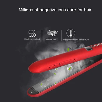 2 in 1 Neigiamų Jonų Keramikos Garų Plaukų ištiesinimo priemonės Butas Geležies Garo Hair Curler Garbanoti Geležies LCD Ekranas Plaukų Formavimo Priemonės