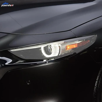 2 Vnt Automobilių Žibintų Spalva Juoda Apsauginės Plėvelės Vinilo Apsaugos Skaidrios TPU Įklija, Mazda 3 BP 2019 2020 - Priedai