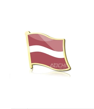 2 vnt./daug, Nacionalinės Vėliavos Latvija Apykaklės Ženklelis Emblema Metalo