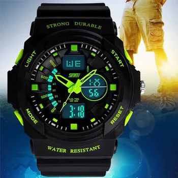 2017 Skmei Laikrodžiai Vyrams Prabangos Prekės MenSports Žiūrėti Karinės Mados Atsitiktinis Suknelė Laikrodžiai Moterims Skaitmeninis LED kvarciniai laikrodžiai