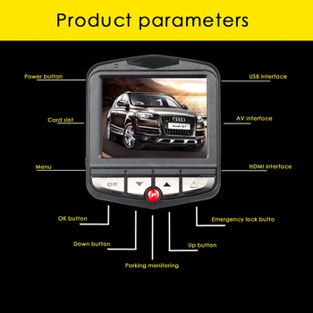 2018 m. Bendras Priekiniai Mini Kamera Automobilio DVR Kamera Full 1080P Video Registrator Stovėjimo Diktofonas, G-sensorius Naktį Cam