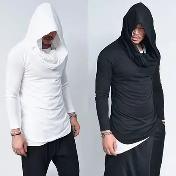 2018 M. Pavasarį Naujas Mens Hoodies Slim Fit Long Sleeve Kietas Hoodies Šviesos Plonos Medžiagos Su Gobtuvu Outwear Gotikos Street Vyrų Drabužiai.