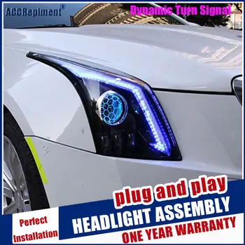 -2019 Naujas Dinamiškas Posūkio Signalo Žibintas Automobilių Optikos Dėl Cadillac ATSL Žibintai Objektyvas Visi LED Žibintai NKL