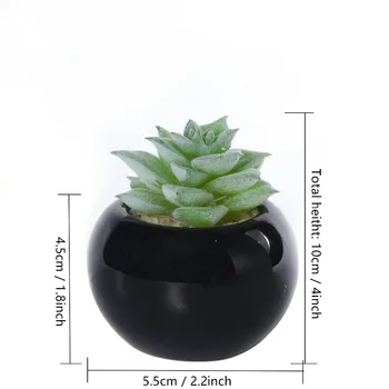 2019 NAUJŲJŲ JUODOSIOS keramikos Vazoninių Dirbtinės Žaliosios sultingi augalai Bonsai nustatyti padirbtų su Gėlių vaza Namų Balkono Apdaila